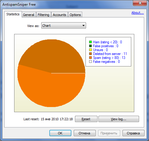 Click to view AntispamSniper for Windows Live Mail 3.2.5.7 screenshot