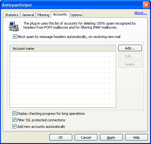 AntispamSniper: Accounts
